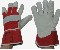 Arbeitshandschuh - Arbeitsschutzhandschuh, Schweinsvolllederhandschuh-Top, roter Handrcken, rote Stulpe