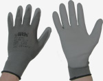 Arbeitsschutzhandschuhe, Montage-Strickhandschuh, Nylon mit PU-Beschichtung, grau