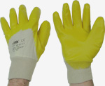 Arbeitsschutzhandschuh, Nitril - Handschuh, Stickbund, gelb